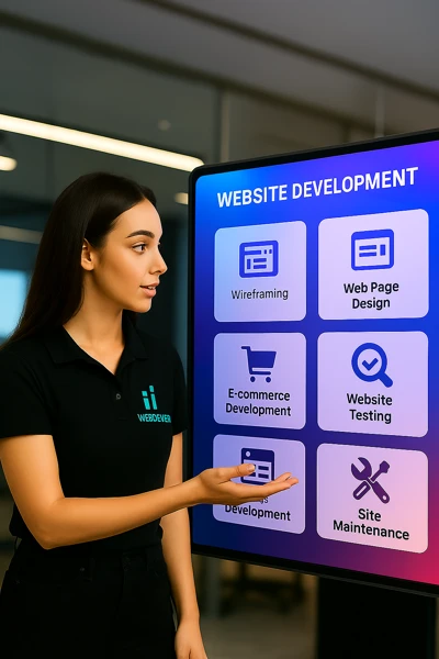 Web Expert explaining Website Development