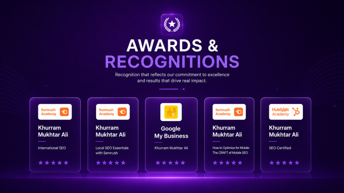 Awards and Recognitions